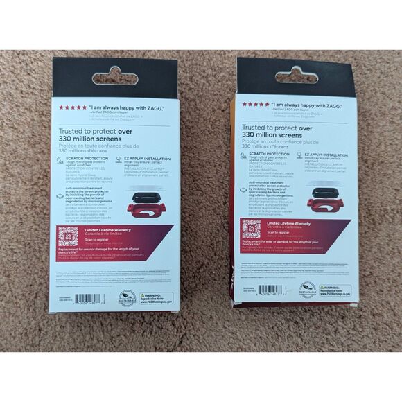 ZAGG InvisibleShield GlassFusion Screen for Apple Watch Series 9 8 7 45mm 2 Pack - Picture 2 of 2